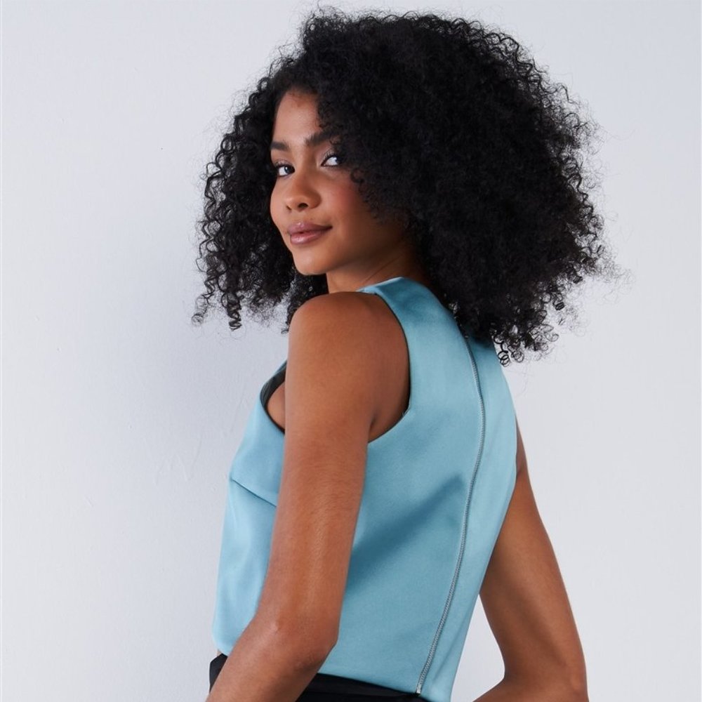Satin Seafoam Cropped Top